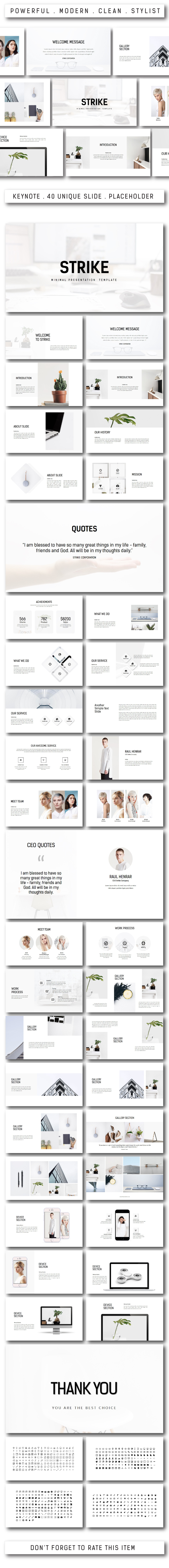 Strike Minimal Keynote Template - Keynote Templates Presentation Templates