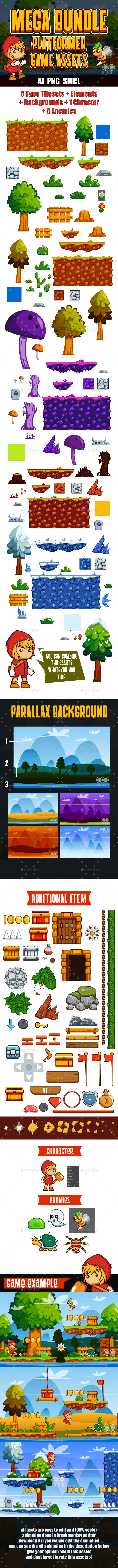 GraphicRiver Platformer Game Assets Pack #1 20395778 GraphicRiver Platformer Game Assets Pack #1 20395778