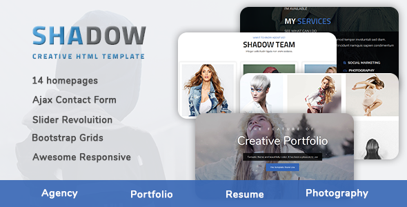 ThemeForest Shadow Creative HTML Template for Agency Portfolio Resume & Photography 20295129 ThemeForest Shadow Creative HTML Template for Agency Portfolio Resume & Photography 20295129
