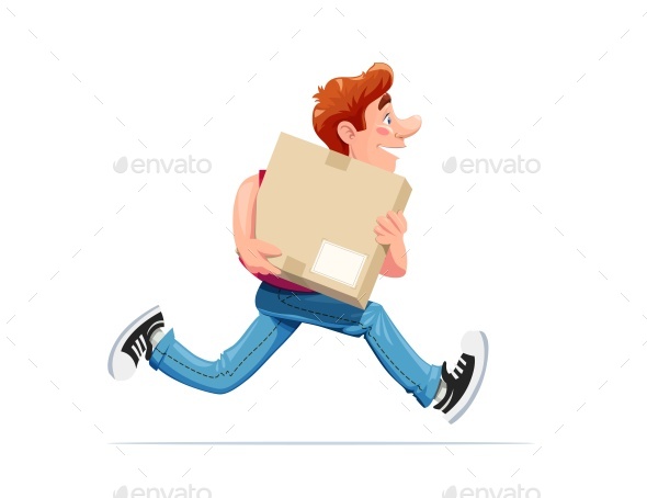 GraphicRiver Running Boy Carry Box Delivery Service 20397461 GraphicRiver Running Boy Carry Box Delivery Service 20397461