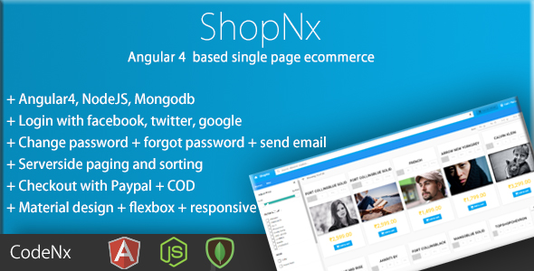 ShopNx - Angular4 Single Page Shopping Cart Application