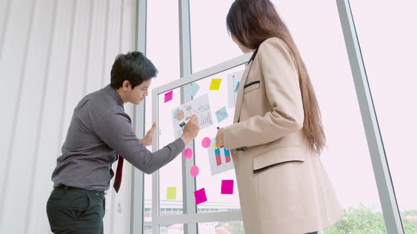 Business People Work on Project Planning Board alt