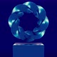 Abstract Blue Twisted Ring Levitating Above the Pedestal - VideoHive Item for Sale