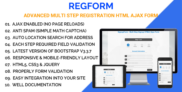 CodeCanyon RegForm Advanced Multi Step Registration HTML Ajax Form 20371902 CodeCanyon RegForm Advanced Multi Step Registration HTML Ajax Form 20371902