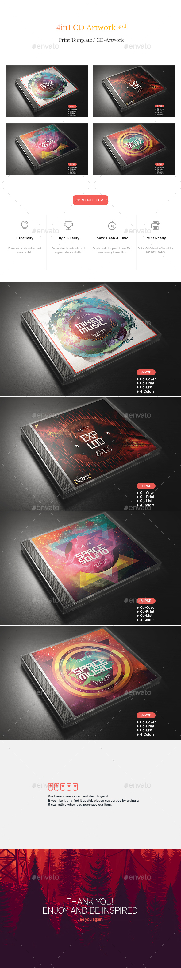 Cd Artwork Template Bundle - CD & DVD Artwork Print Templates