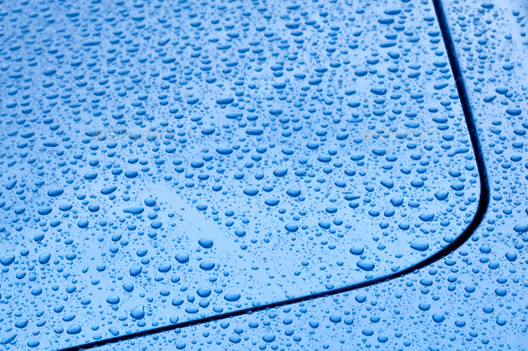 raindrops on blue - Stock Photo - Images