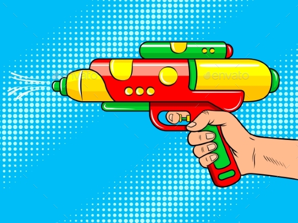 GraphicRiver Hand with Water Gun Pop Art Vector Illustration 20401049 GraphicRiver Hand with Water Gun Pop Art Vector Illustration 20401049