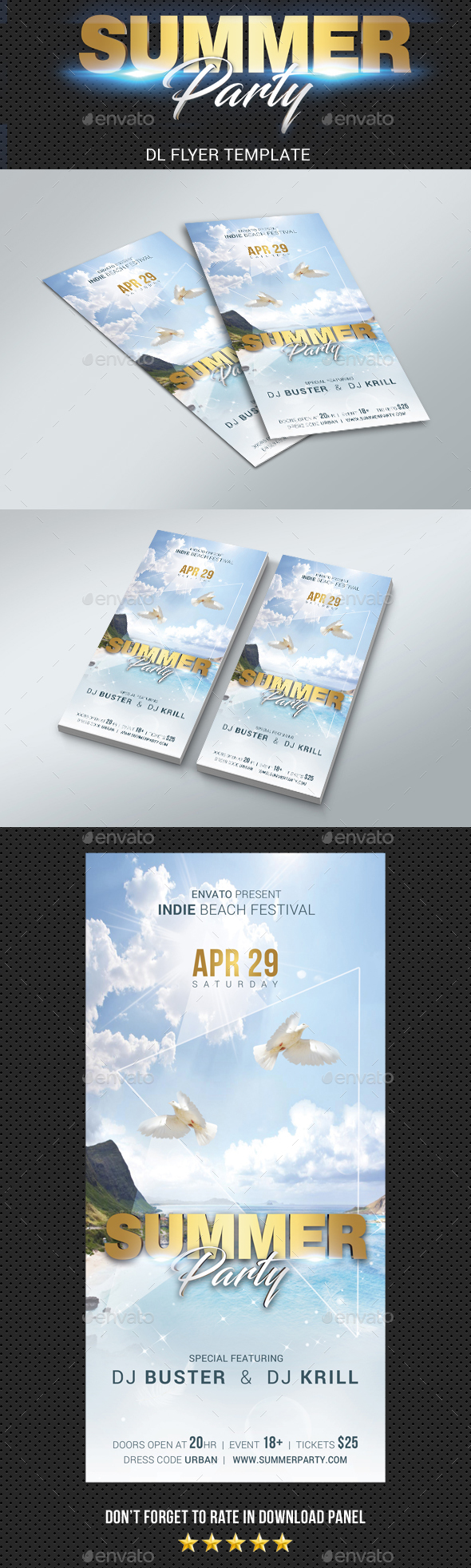 DL Summer Dj Party Flyer - Clubs & Parties Events