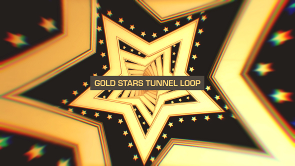 Gold Stars Tunnel Loop Background