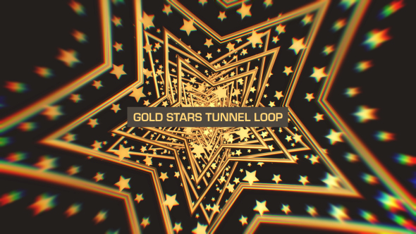 Gold Stars Tunnel Loop Background V2