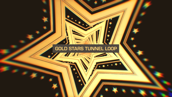 Gold Stars Tunnel Loop Background V3