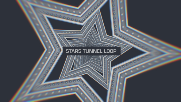 Silver Stars Tunnel Loop Background And Overlay