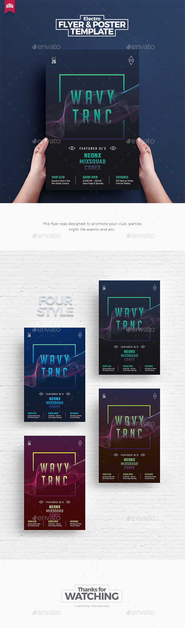 Wavy Trance - Flyer Template - Clubs & Parties Events
