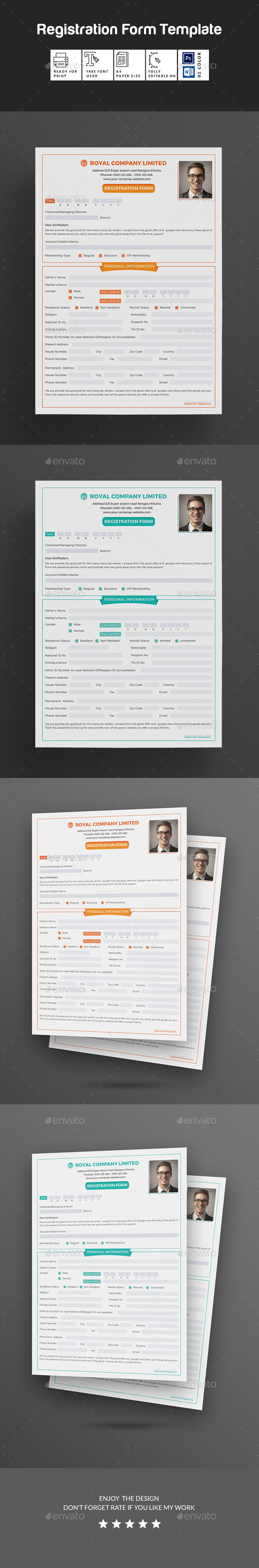 Registration Form - Miscellaneous Print Templates