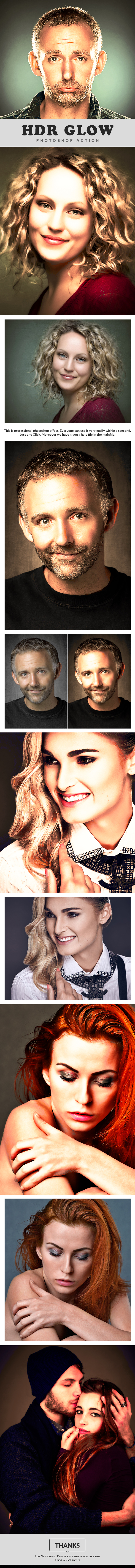 HDR Glow Photoshop Action - Photo Effects Actions