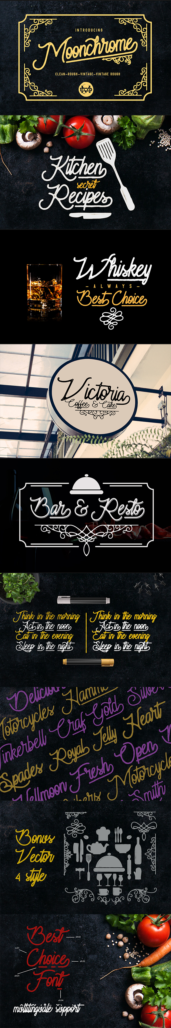 Moonchrome - Script Fonts