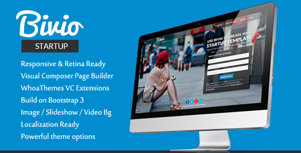 Bivio - Bootstrap 3 App Landing Page WordPress - Marketing Corporate