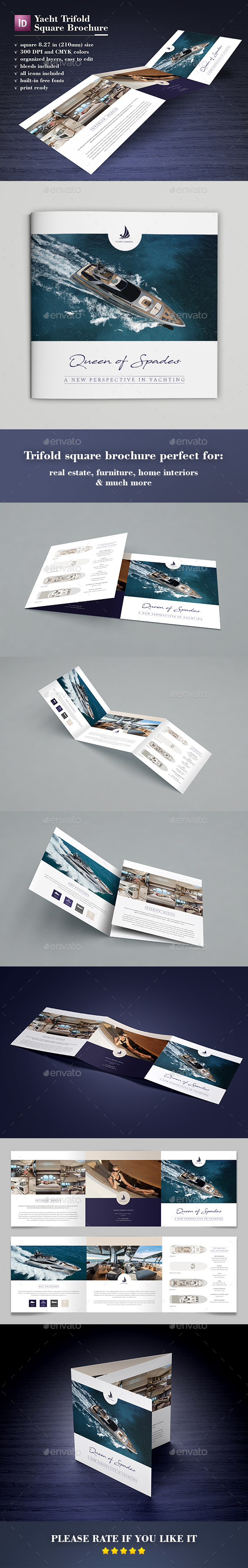 Yacht Trifold Square Brochure - Catalogs Brochures