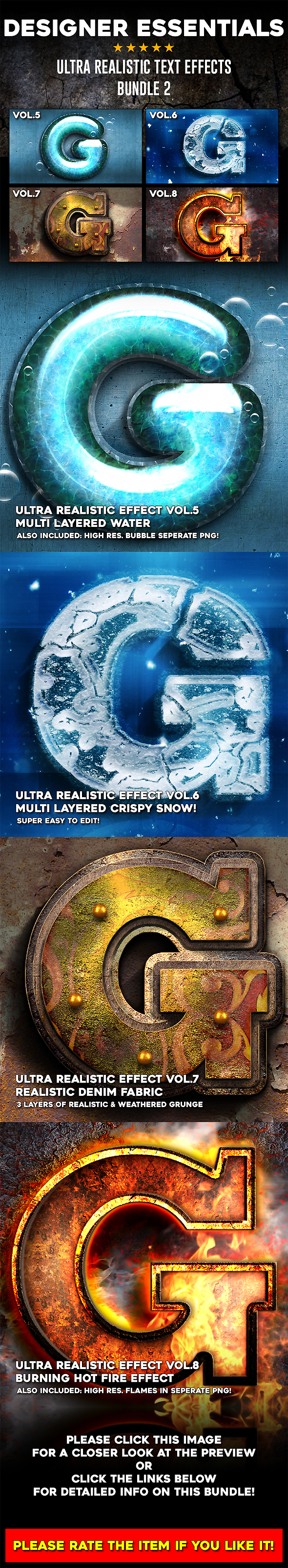Ultra Realistic Text Effect Bundle Vol.2 - Text Effects Actions