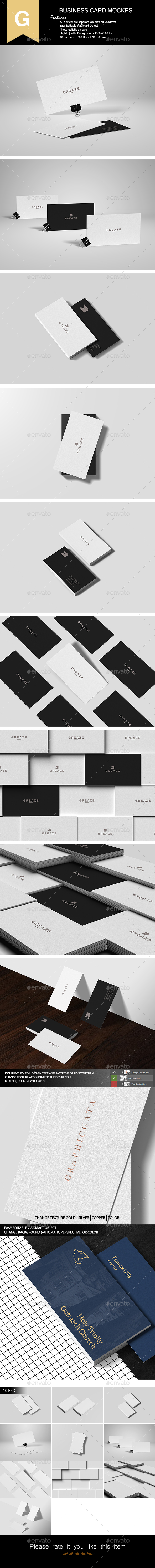 Realistic Business Card Mock-Up - Product Mock-Ups Graphics