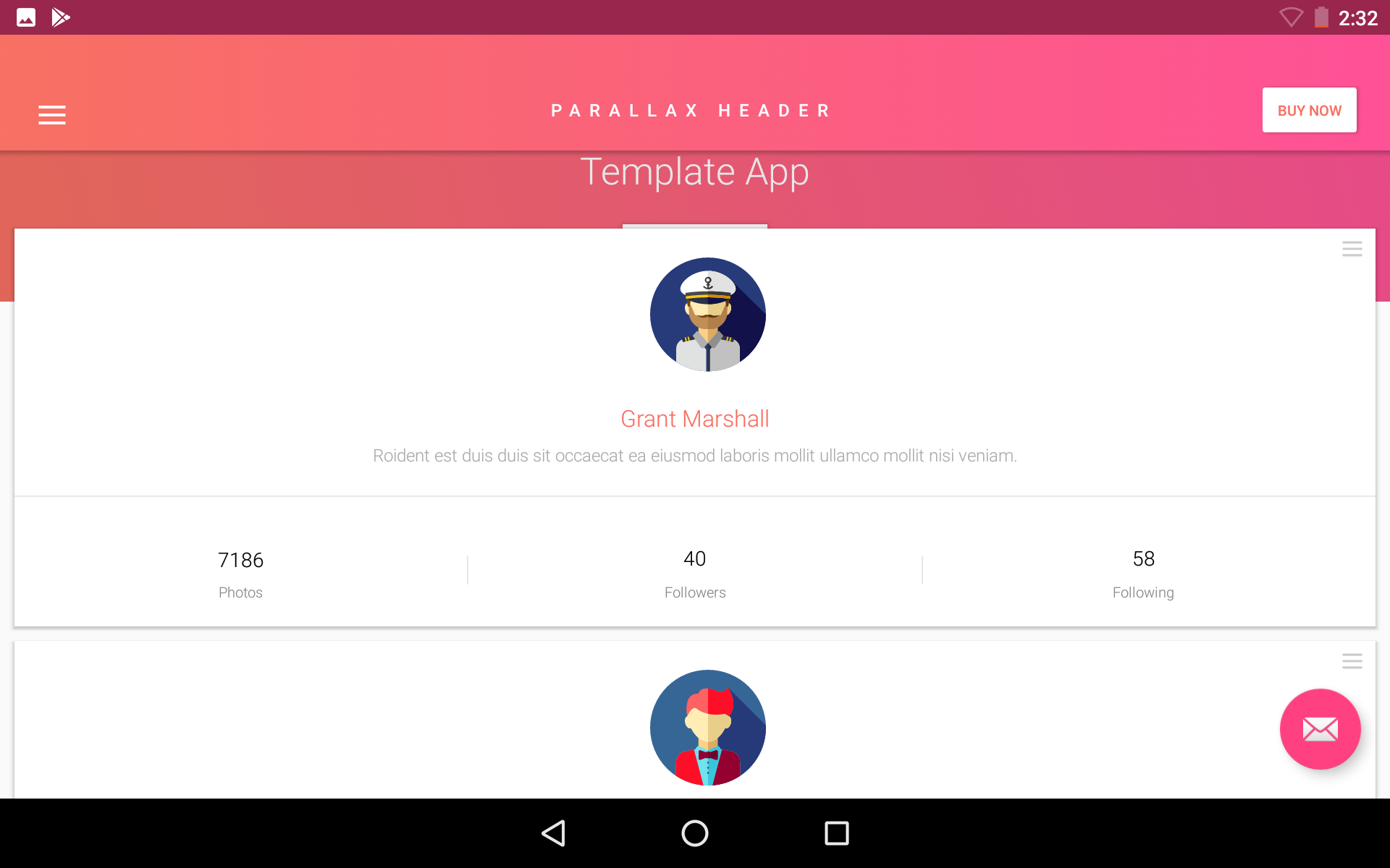 Matta Material Design Android UI Template Theme App By