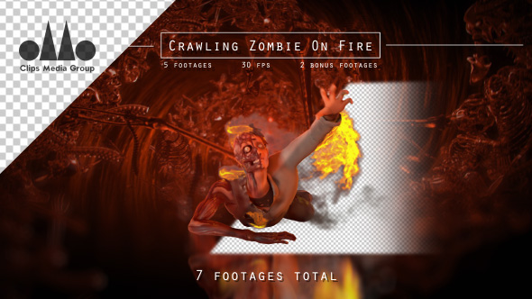 Crawling Zombie On Fire