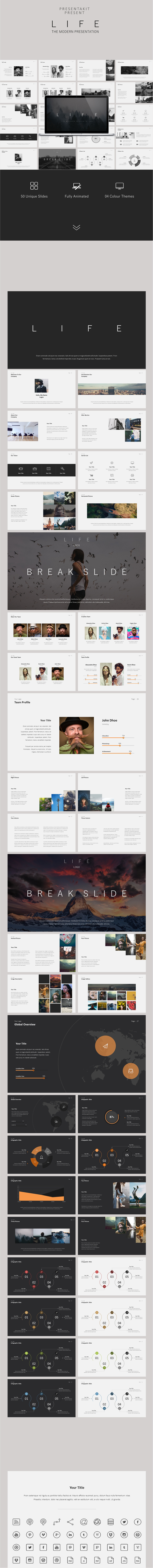 Life - Modern Presentation Template - Business PowerPoint Templates