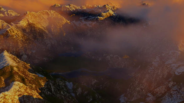 Abstract Aerial Mountain Landscape at Sunset 6 alt
