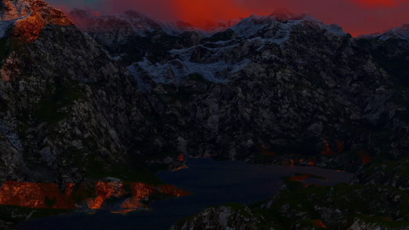 Abstract Aerial Mountain Landscape at Sunset 7 alt