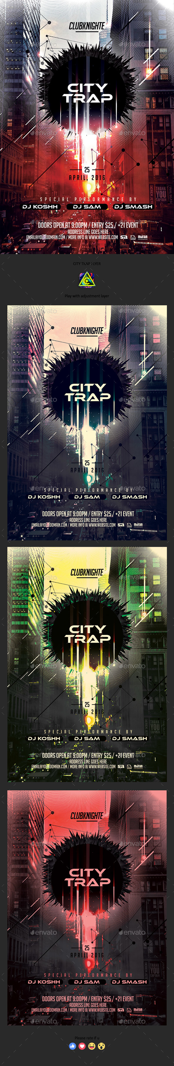 City Trap Flyer - Clubs & Parties Events