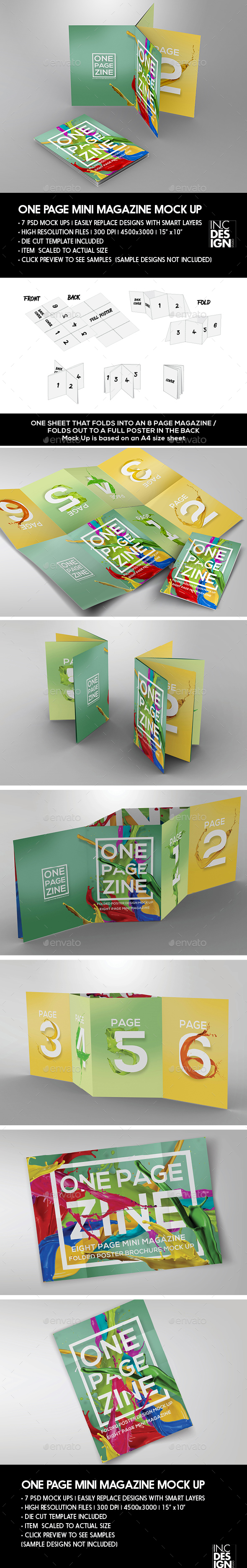 One Page Mini MagaZine | Foldout Poster Booklet - Magazines Print