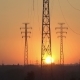 Sunrise on a Background of a High-voltage Line - VideoHive Item for Sale
