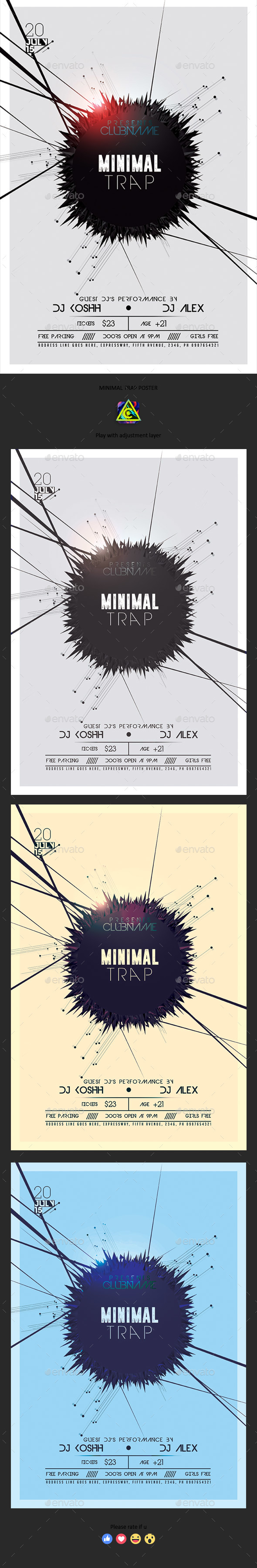 Minimal Trap Flyer - Clubs & Parties Events