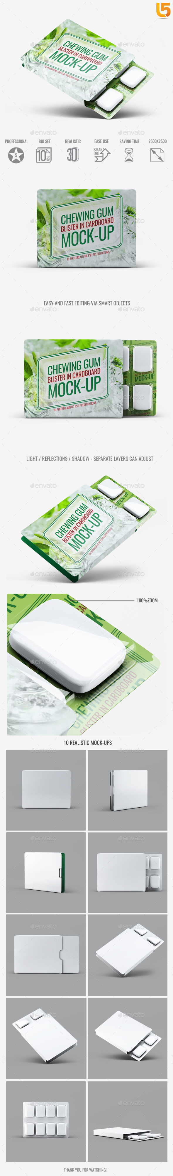 GraphicRiver Chewing Gum Blister in Cardboard Mock-Up 20413007