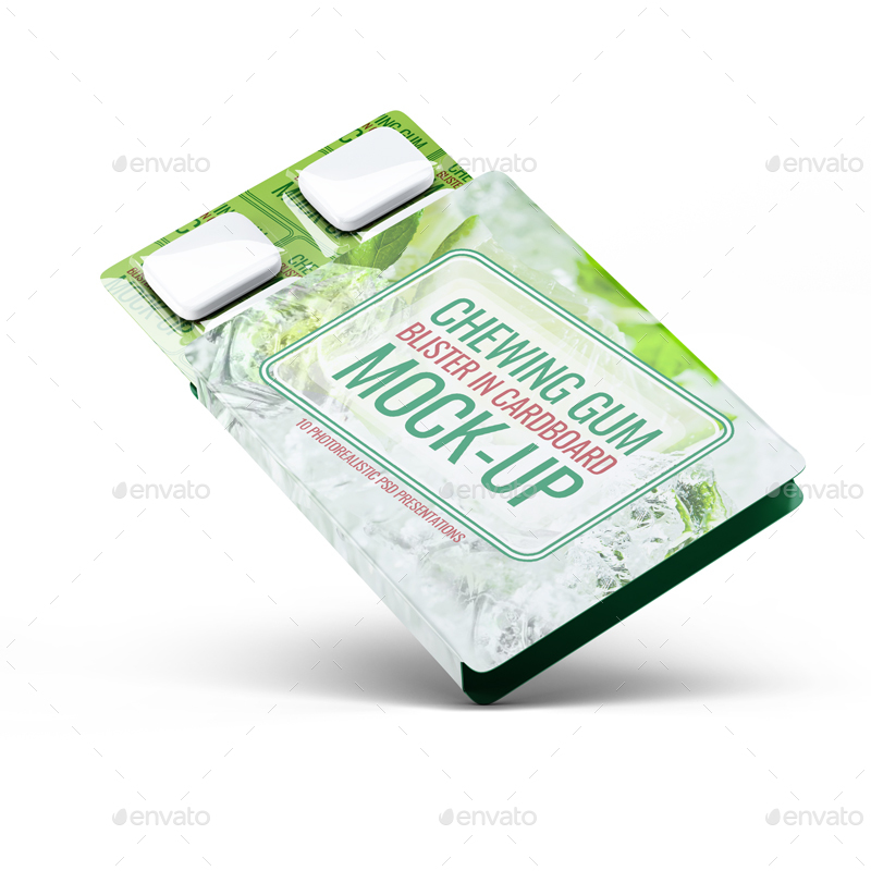 Download Chewing Gum Blister In Cardboard Mock Up By L5design Graphicriver