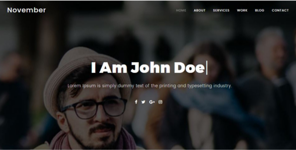 November- Personal Portfolio Template