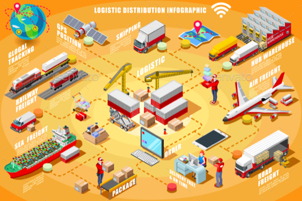 Express Delivery Infographic Isometric Vector - Vectors