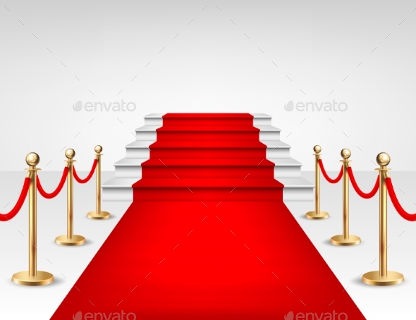 Realistic Vector Red Event Carpet, Gold Barriers - Miscellaneous Seasons/Holidays