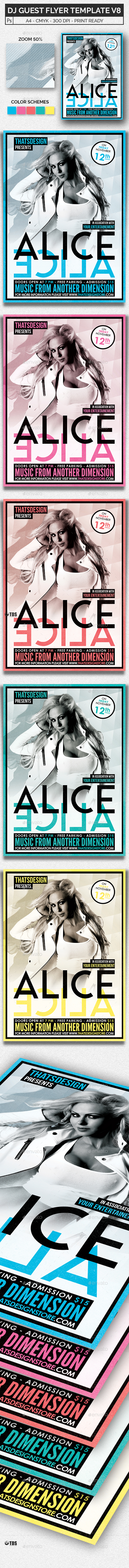 DJ Guest Flyer Template V8 - Clubs & Parties Events
