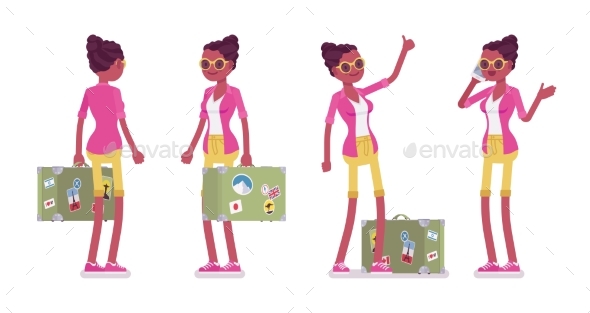 Female Tourist Standing - Travel Conceptual