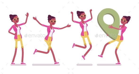 Female Tourist Positive Emotions - Travel Conceptual