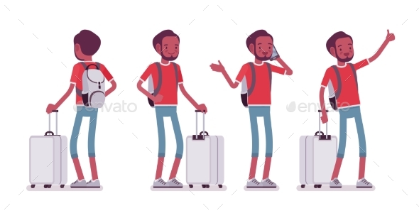 Male Tourist Standing - Travel Conceptual