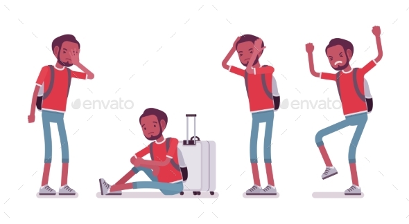 Male Tourist Negative Emotions - Travel Conceptual