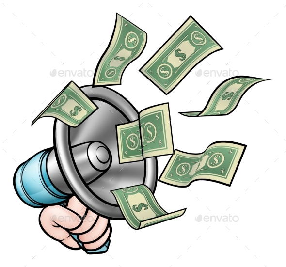 Megaphone Money Concept - Miscellaneous Vectors