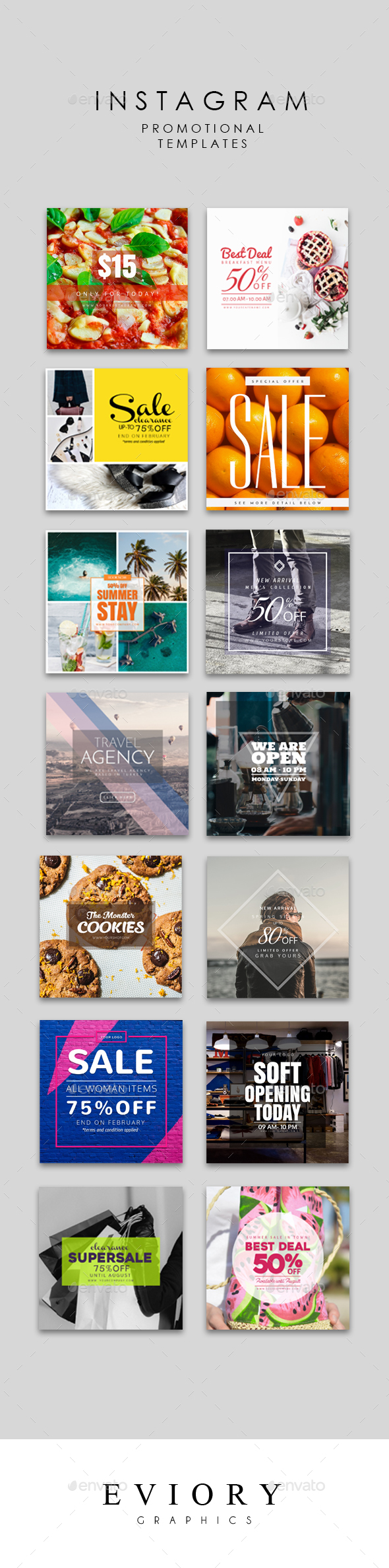 Instagram Promotional Templates - Social Media Web Elements