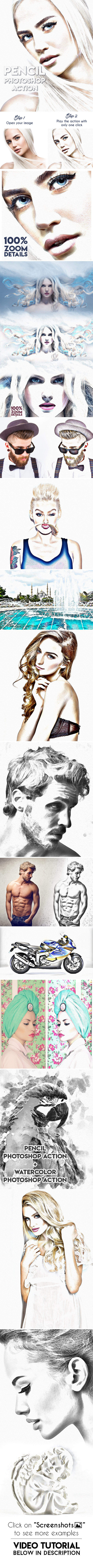 Pencil Photoshop Action - Photo Effects Actions