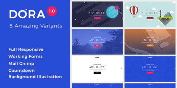 ThemeForest Dora Coming Soon Template 20418648 ThemeForest Dora Coming Soon Template 20418648