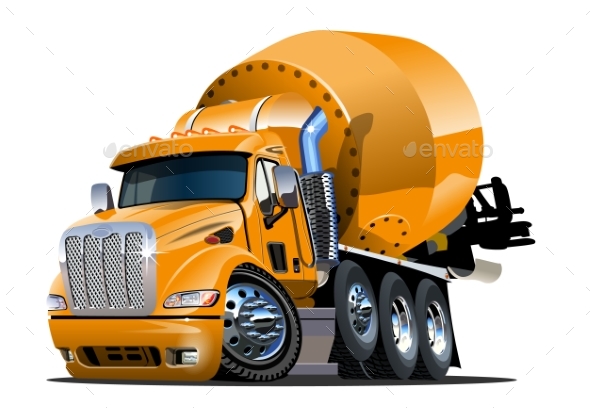 Cartoon Mixer Truck - Man-made Objects Objects