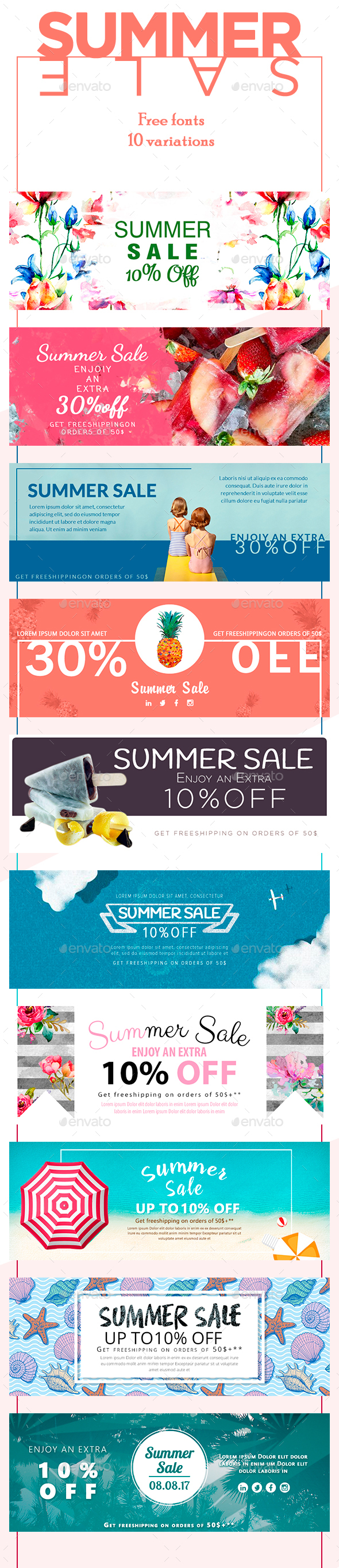 Sale Summer Banners - Banners & Ads Web Elements