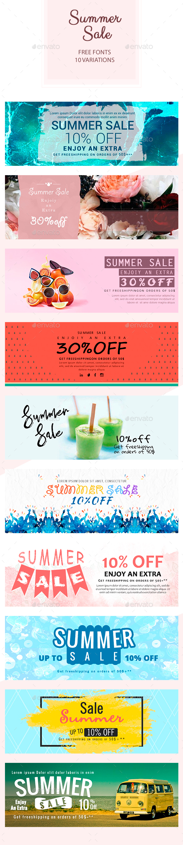Sale Summer Banners - Banners & Ads Web Elements